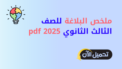 ملخص البلاغة للصف الثالث الثانوي pdf 2025